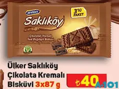 ÜLKER SAKLIKÖY ÇİKOLATA KREMALI BİSKÜVİ 3X87 G